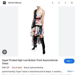 Palmer//Harding Super Printed High-Low Button-Front Asymmetrical Dress